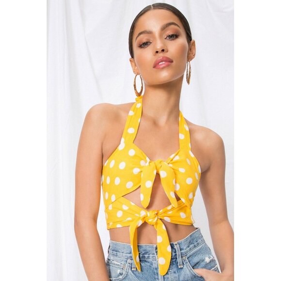 NEW! Superdown Imogen Polka‎ Dot Woman's Top Size Small - Picture 1 of 6